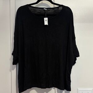 Old Navy Black Luxe Relaxed Short Sleeve Tunic Top